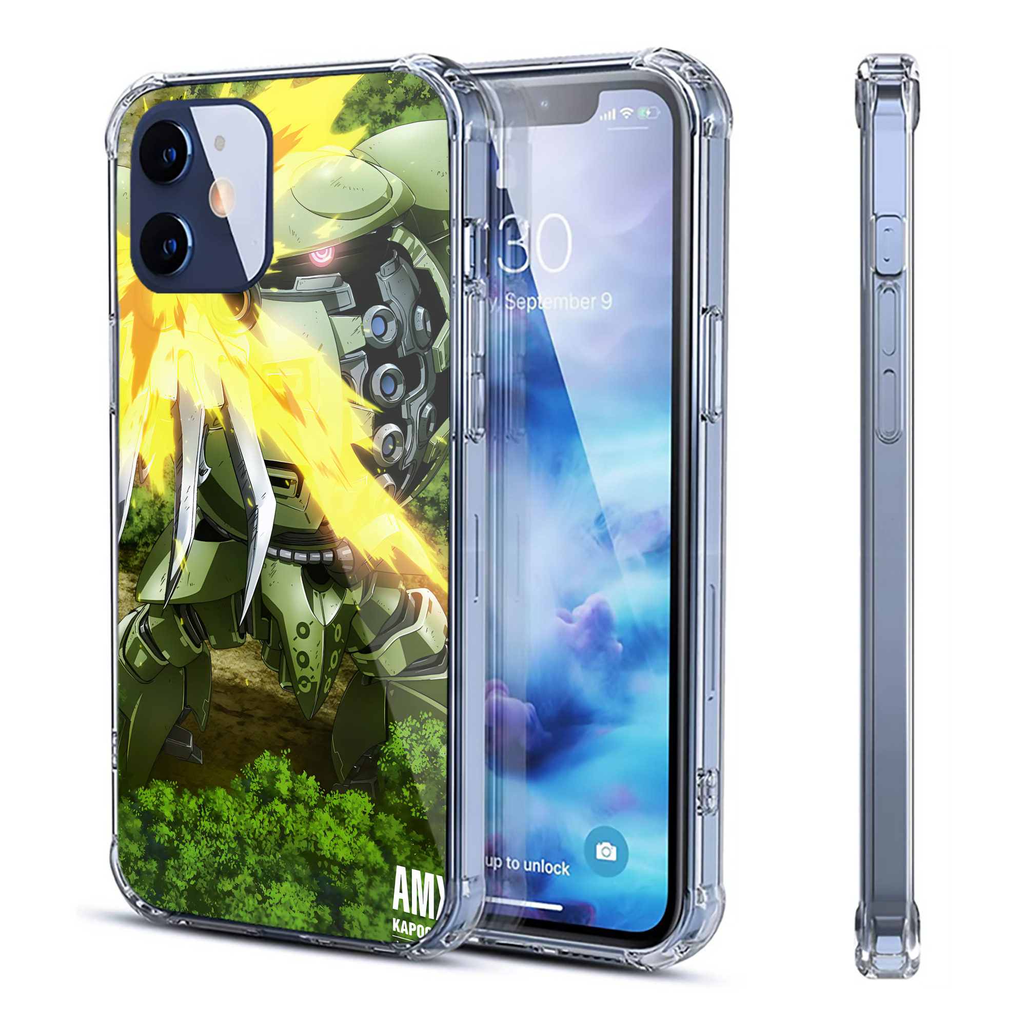 （画像用） 機動戦士ガンダム Mobile Suit Gundam 【iPhone 12シリーズ対応】透明スマホケース（クリアソフトケース）